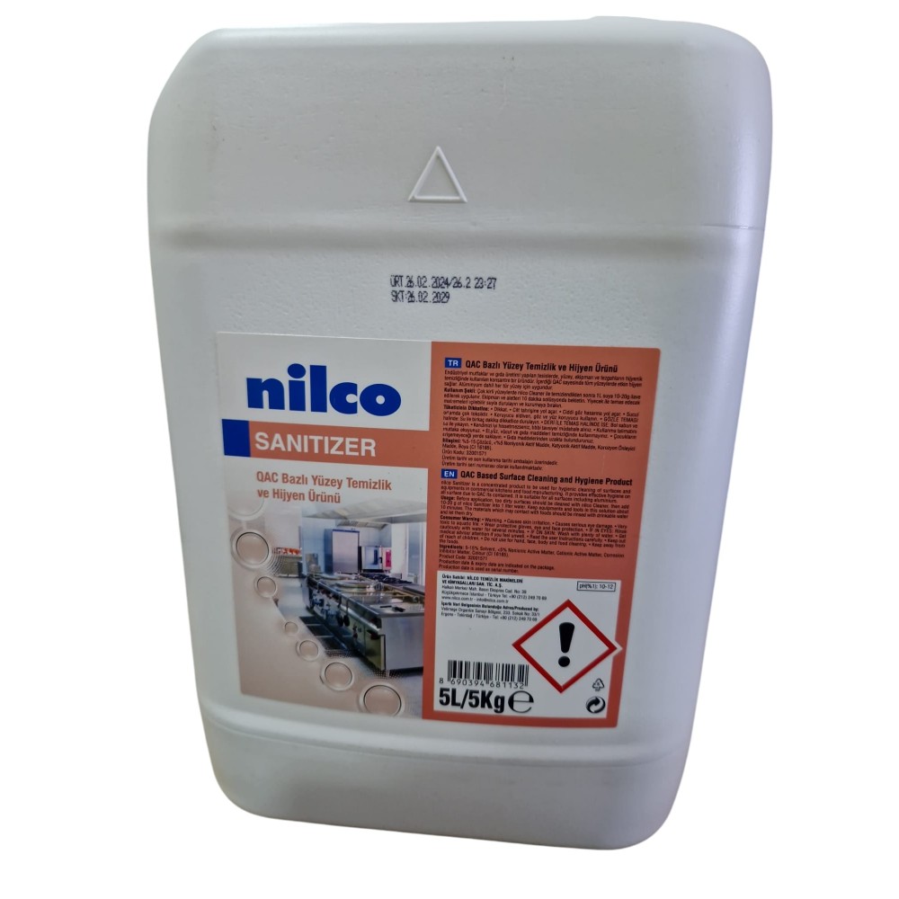 Nilco Sanitizer Alkali Yüzey Hijyen Ürünü 5 L